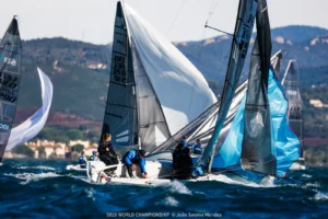 SB20s racing under spinnaker in Hyères