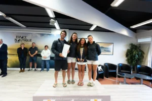 First women’s team at the 2026 SB20 World Championship prize giving in Hyères