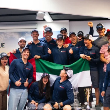 Kidzink Youth (UAE), 2026 SB20 World Champions, at the prize giving in Hyères